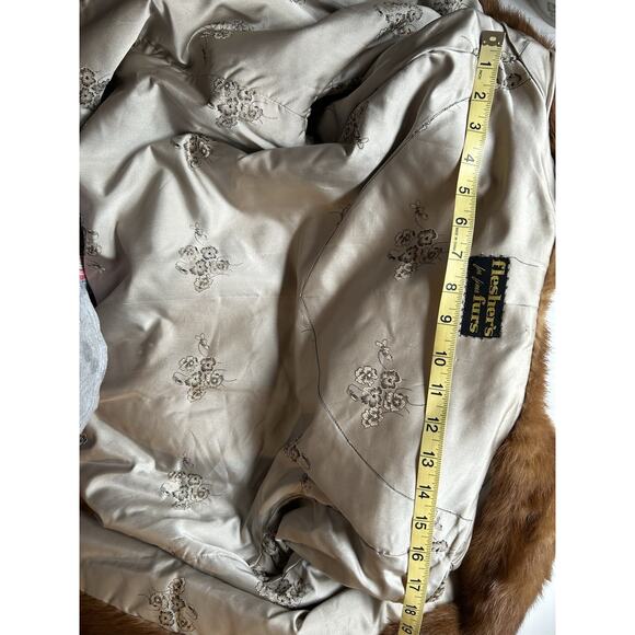 mink fur coat Size Large Collared Honey Brown Color - Picture 10 of 12